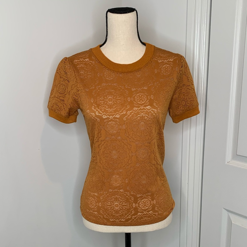 June & Hudson short sleeve lace top